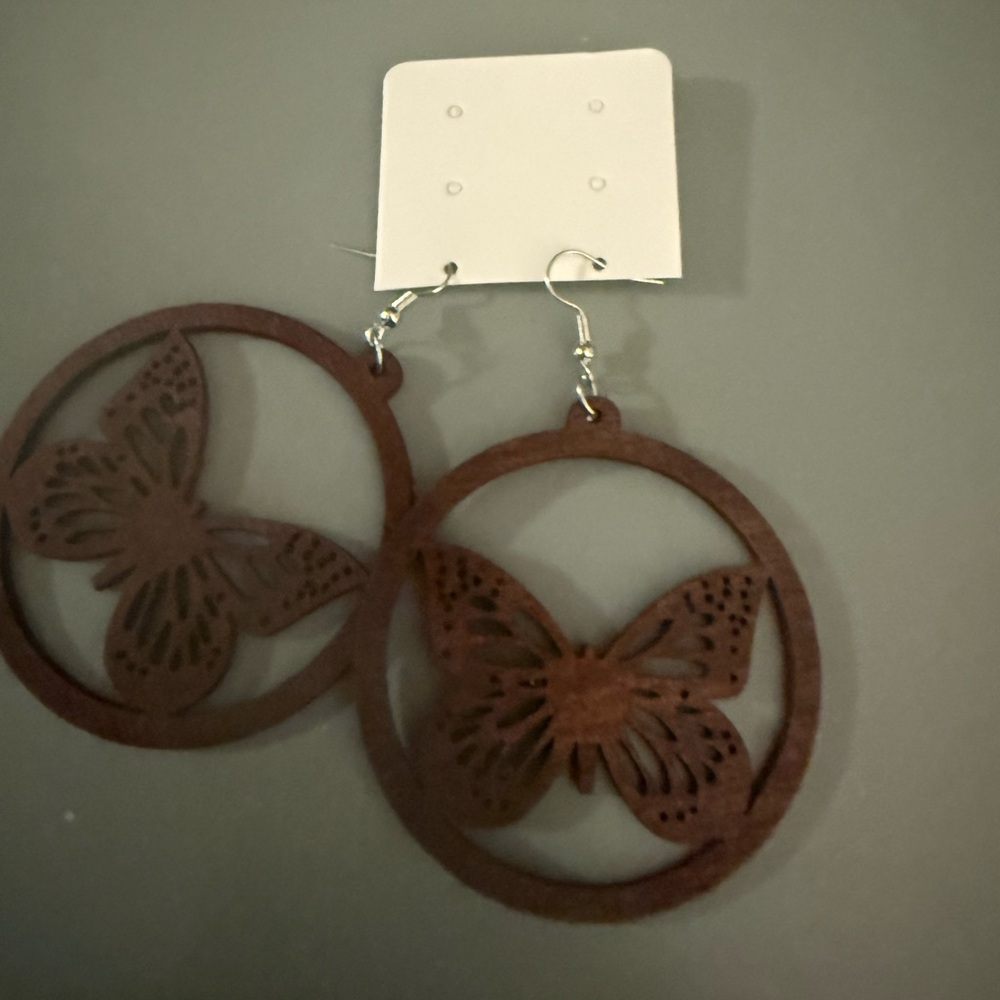 Brown Butterfly Earrings